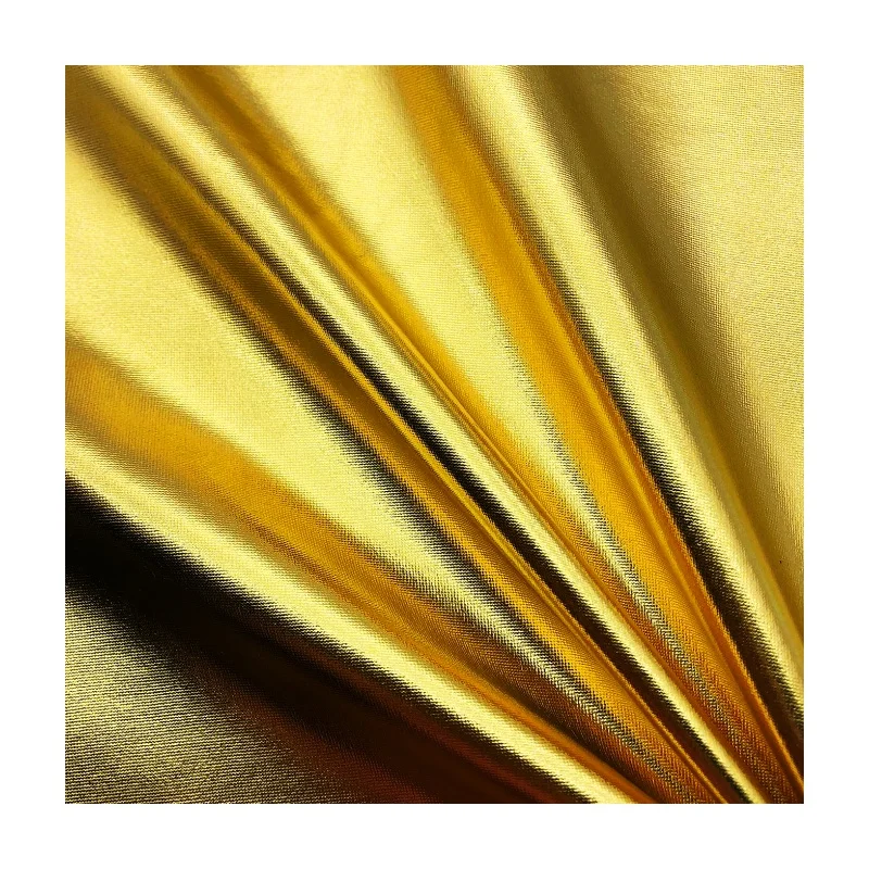 New Products  95%Polyester 5%Spandex with 100%PU Knitted Fabric 175gsm gold stamping fabric for cloth and dress