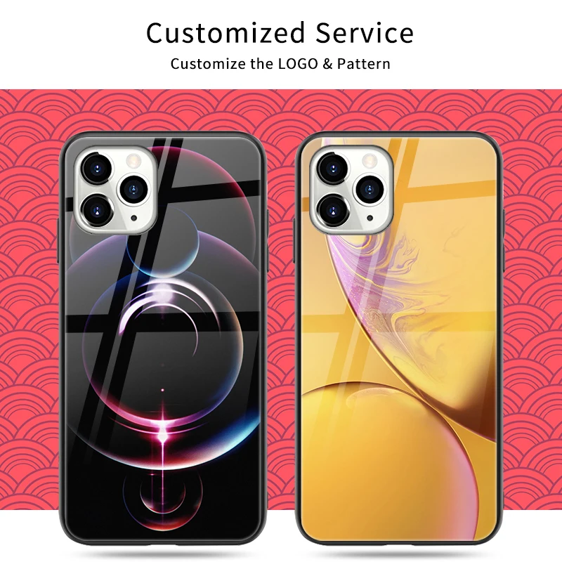  For iPhone 12 11 Pro Max XS XR Case Custom Printing Tempered Glass Hard Phone Earth Planet Back