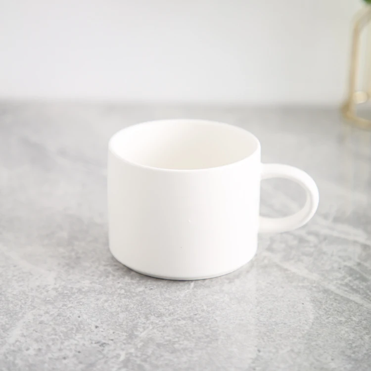 Japanese style drinkware short classic black white ceramic coffee tea cups