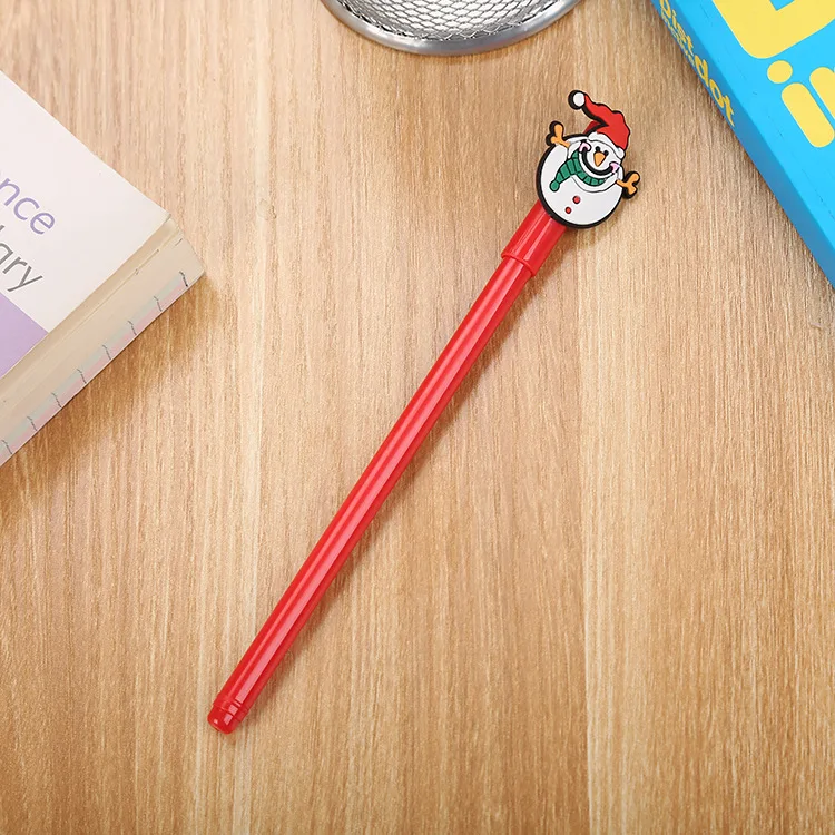 Excellent quality snowman Christmas bendable pen creative stationery gel ink  PVC soft stationery 0.5mm pen