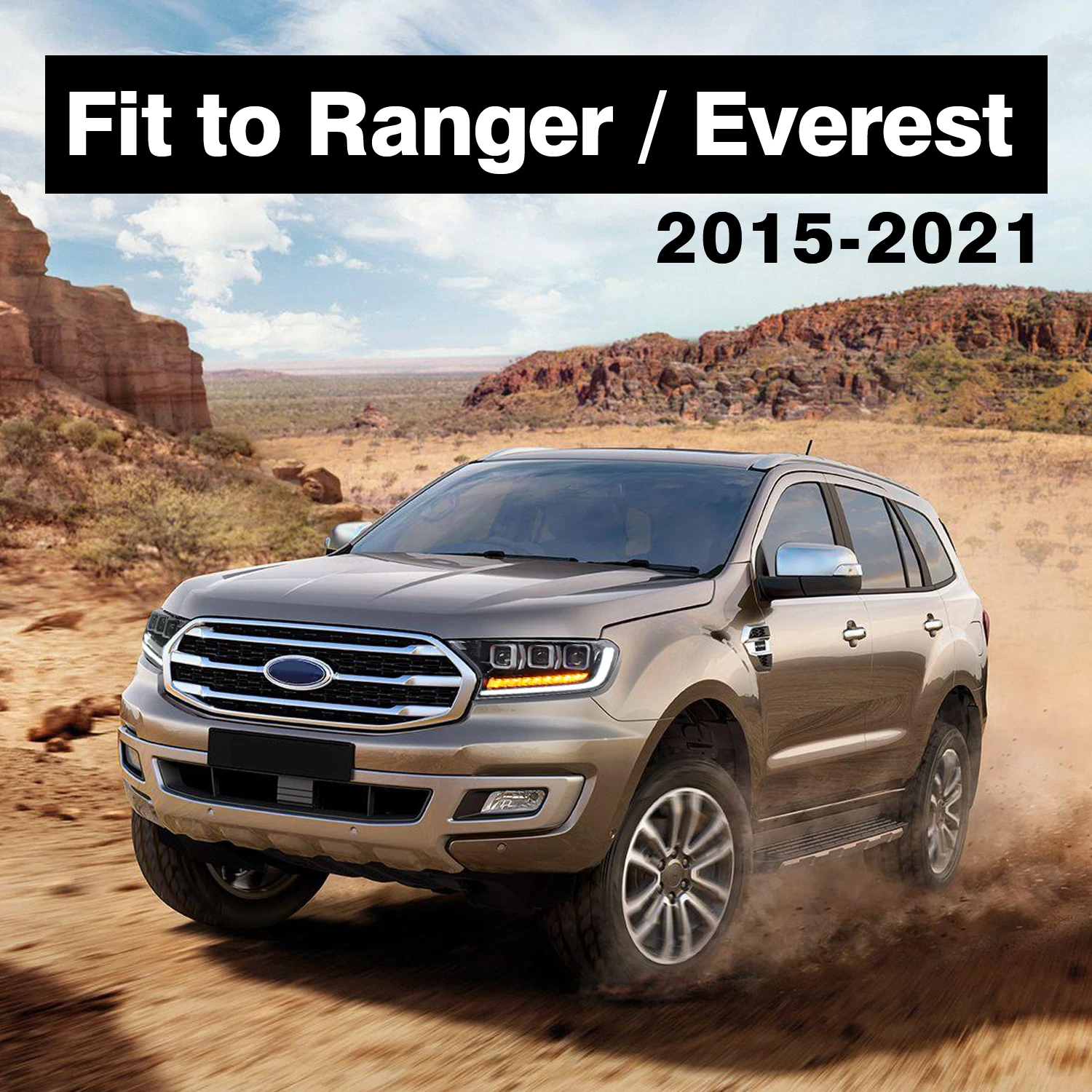 Заводские фары для Ford Everest 2015-2020 с тремя проекторами светодиодная передняя фара ford