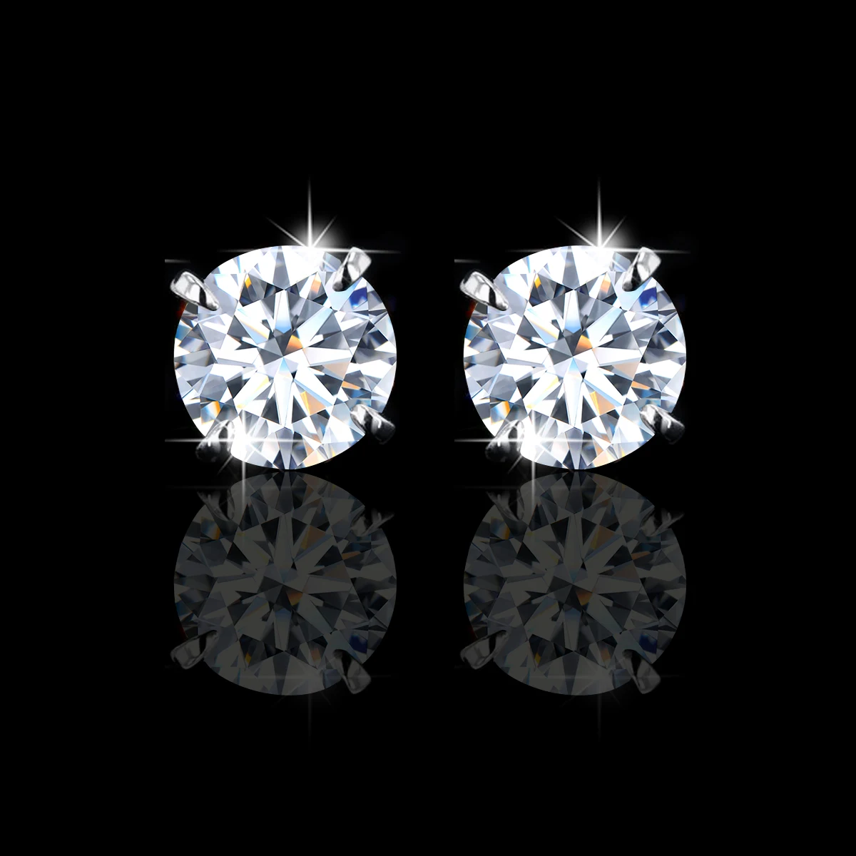 Classic Luxury halo Stud Earrings Real 18K Gold 925 Silver 2 Carat Moissanite Diamond Stud Earrings