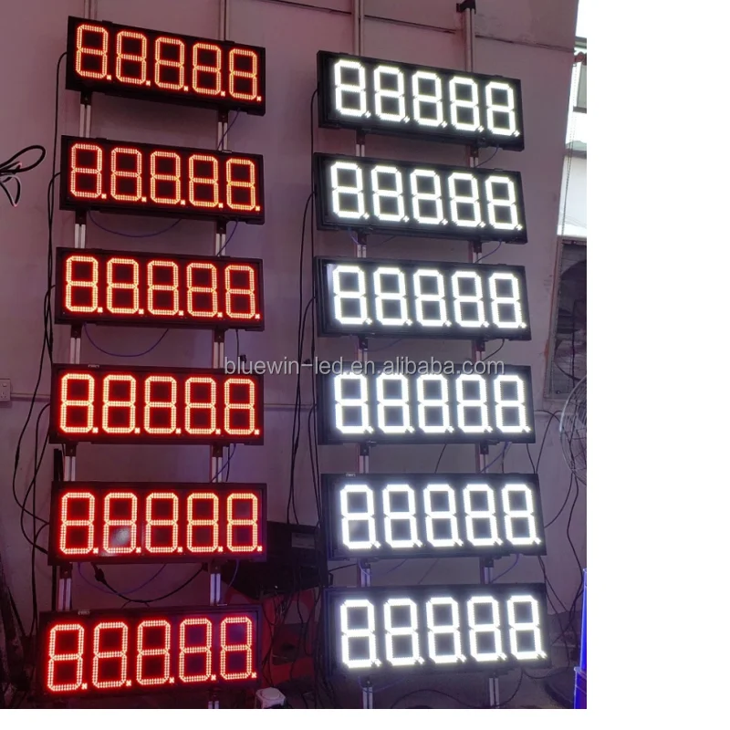 16inch red 888.8 red green Led gas price changer signs petrol station price signs