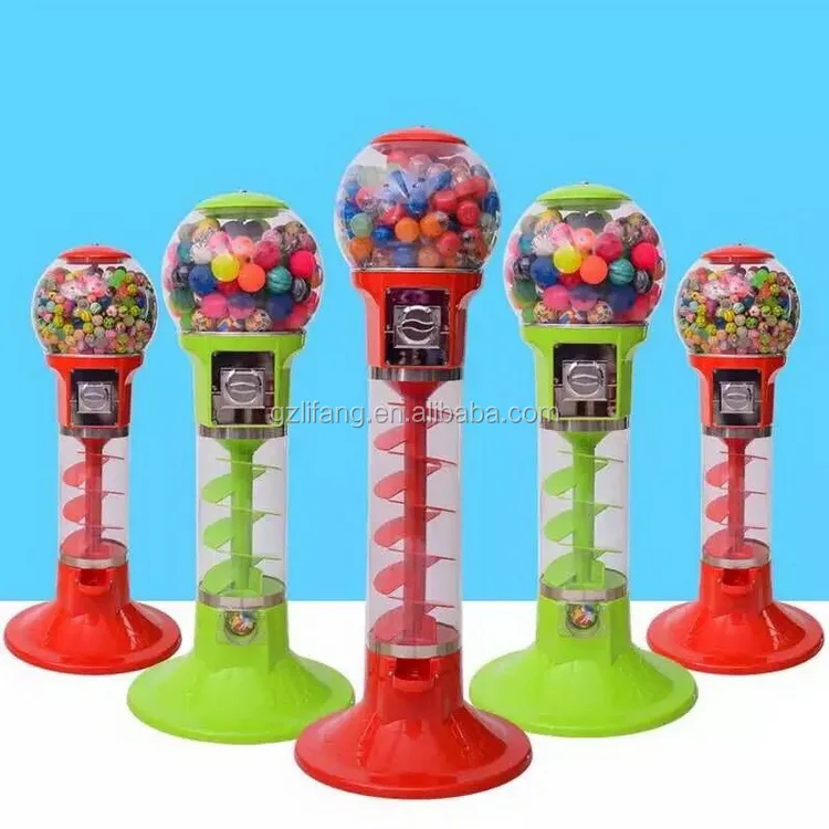 Factory Wholesale Stand Sprial Candy Gumball bouncing ball capsule toy vending machine for sale