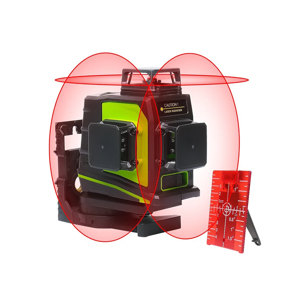 Huepar 3x360 GF360R Laser With Rechargeable Lithium Battery,Multi Outdoor Pulse Mode Red Beam 3D 12 Lines Laser Level $91.50/ Pi