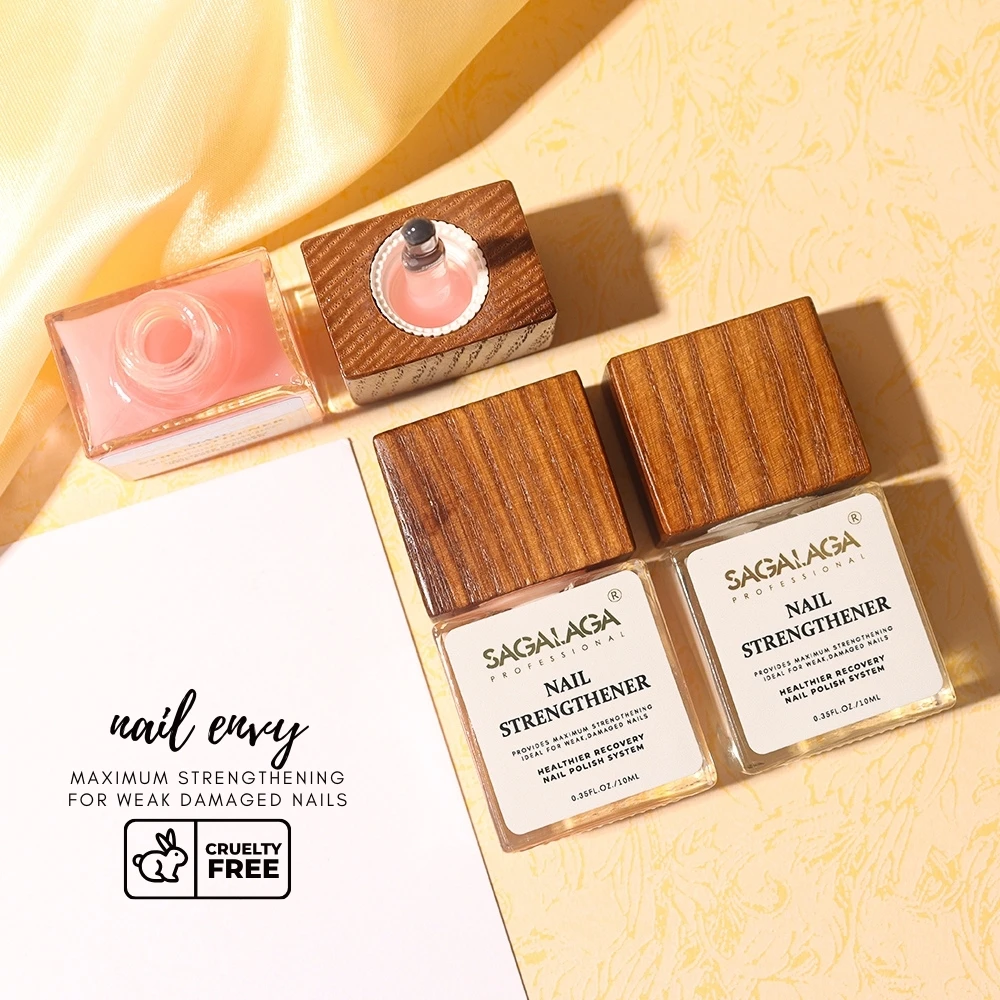 SAGALAGA Quick Dry Natural pink Nail Strengthening Nail Polish Product Nail Growth Enhancement Gel Polish No Lamp Machine