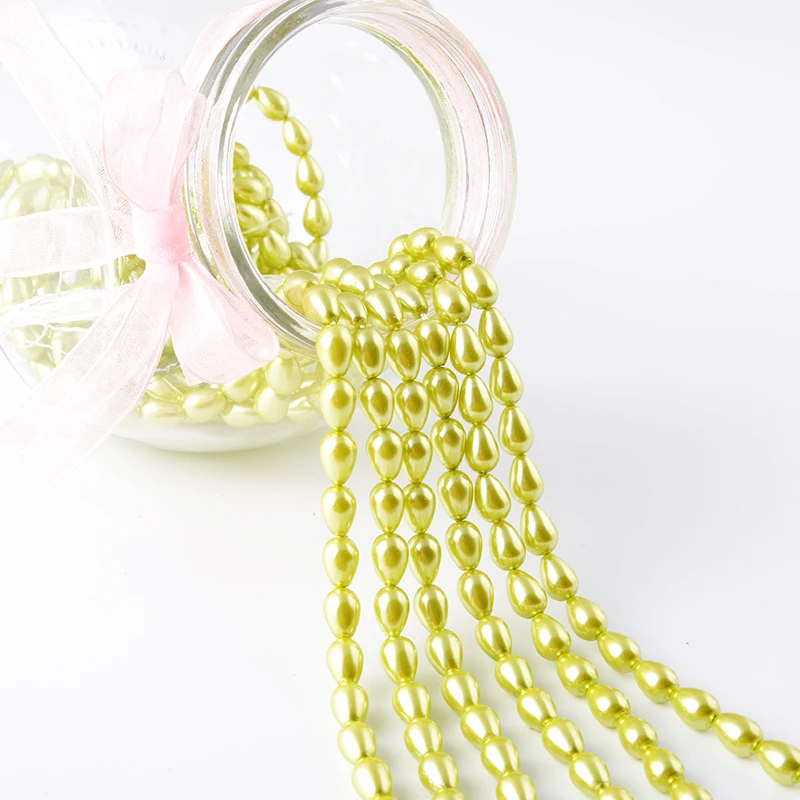 Wholesale Glass Teardrop Pearl Beads For Jewelry Making, Imitation Drop Pearls Loose Ivory Glass Pearl Beads