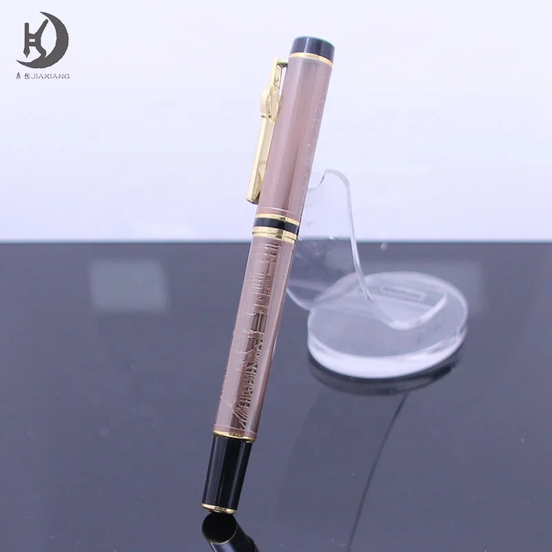 High quality antique red bronze VIP pen for Kuwait country souvenir custom logo etching design metal ballpoint pen