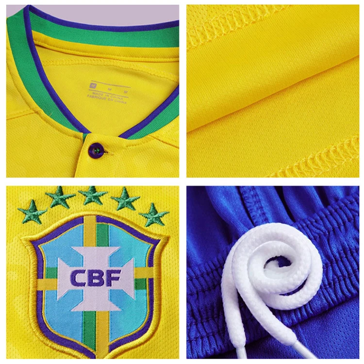 custom 22/23 brazil soccer jersey national team football shirt blank club america football jersey uniform set wholesale