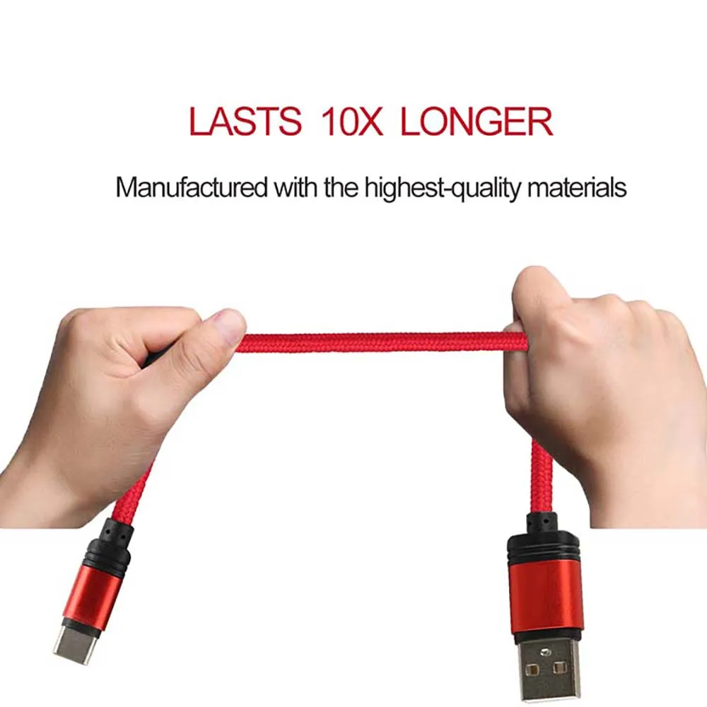 2m phone charger head usb cable coil nylon braided usb a cable micro usb type c kable for mobile phone