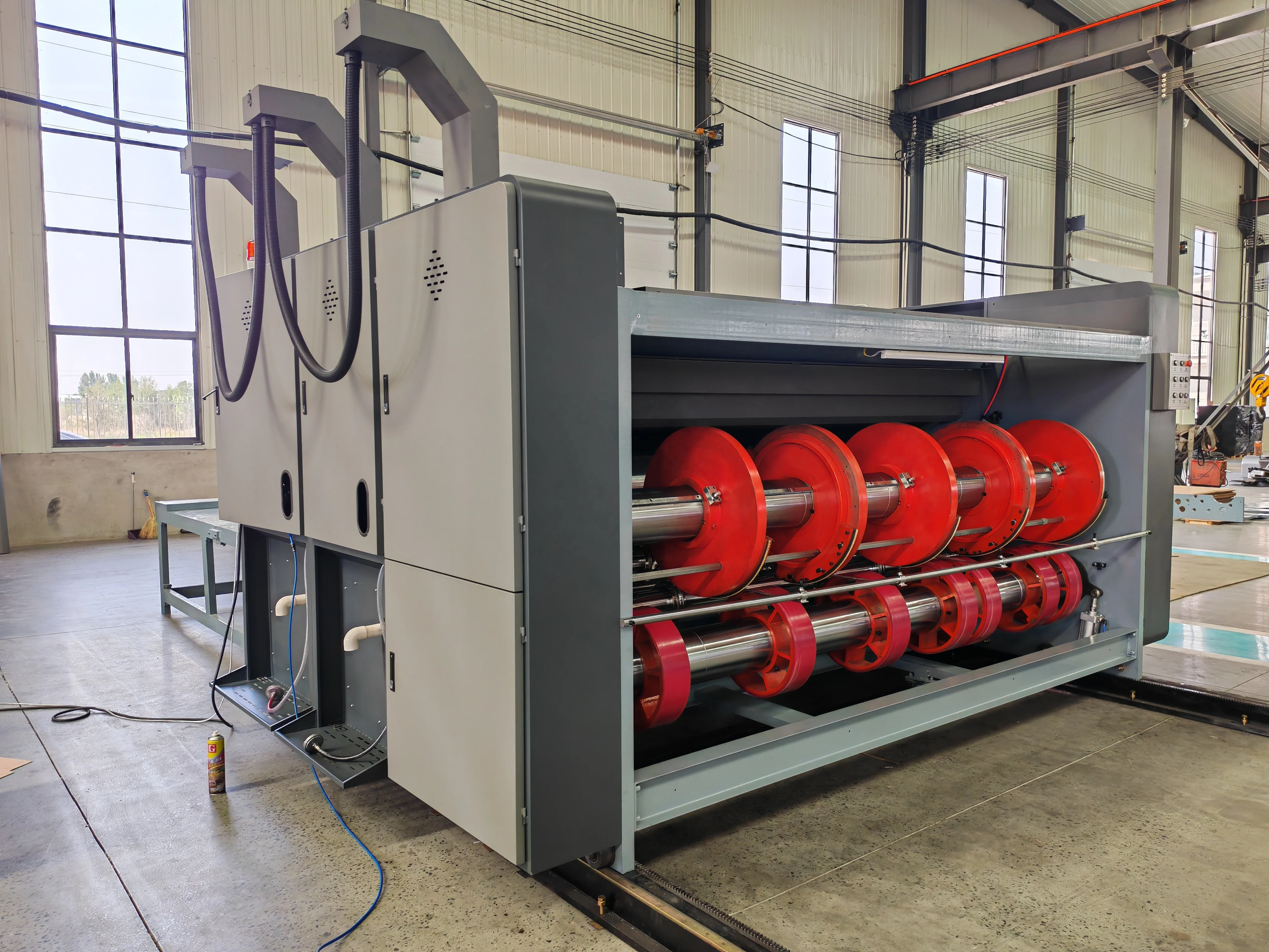 Semi Auto Flexo Printer Rotary die Cutter Corrugated Cardboard Roller Printing Slotting Carton Machine