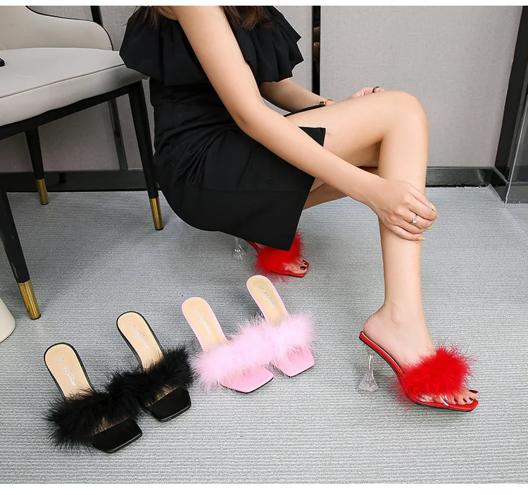 2021 Latest Fashion Trend Bigger Size High Heel Slipper Sandal For Ladies Sandalias de