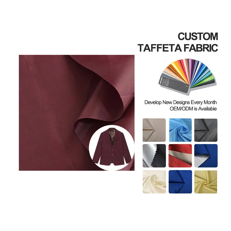 Factory Price 190T 100% Polyester Lining Use Yarn Dyed Tela Taffeta Tafetan