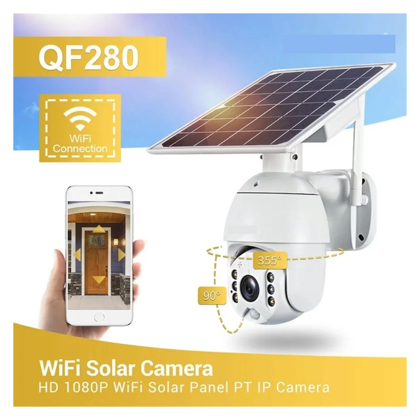 Senhuo QF280 1080p Wifi Version Housing Solar Security Camera Outdoor Monitoring Waterproof CCTV Smart Home Two-way Voice