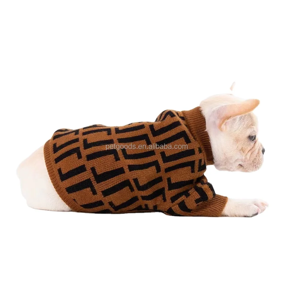 Dropshipping famous brand pet dog clothes winter warm fashion puppy sweater luxury designer cat sweater wholesale A-008