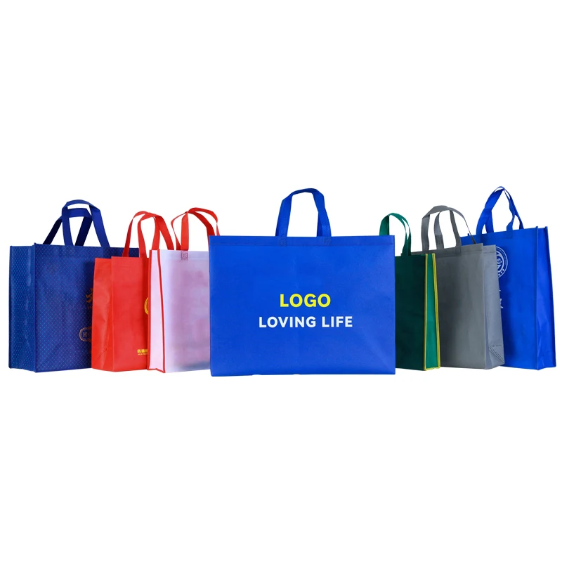Wholesale Portable Reusable Eco Friendly Tote Bags Custom Logo Home Series Non Woven Shopping Bags Large