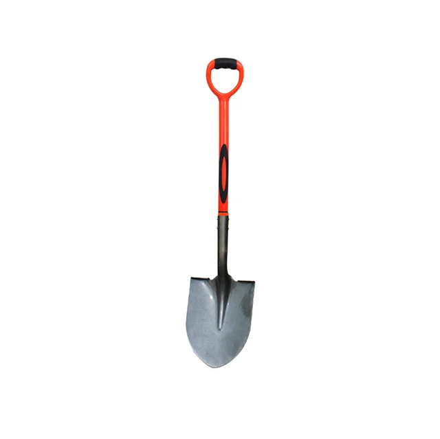 High Quality  Garden Tool Spade Round Point Shovel Spade With Plastic Coating Tube Handle