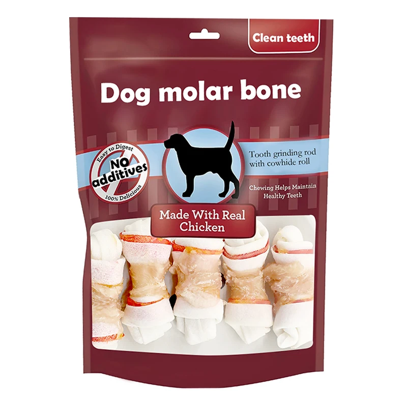 Natrual Flavor Chicken Meat Wrapped Rawhide Bones Teeth Clean Breath Fresh Dog Chews Healthy Dog Treats Wholesale Pet Snacks 5g