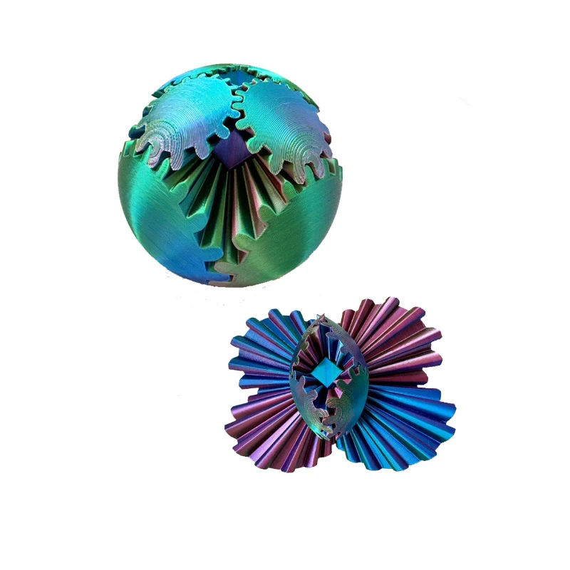 Colorful 3D Printed Gear Ball Gear Ball Spin Cube Fidget Toy Mechanical Ball