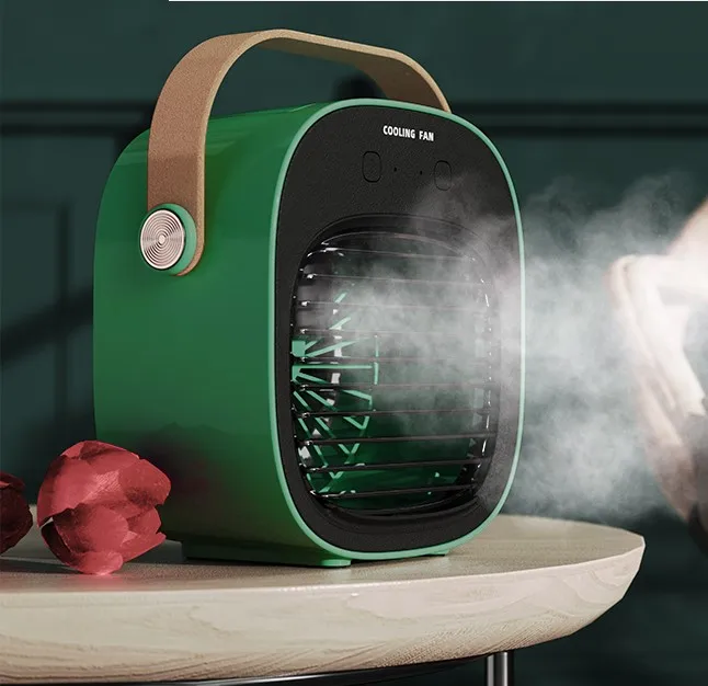 Охладитель воздуха увлажнитель воды туман 2 в 1 Мини-Настольный вентилятор с 4000mAh батарея USB зарядки портативный Лето вентиляторы