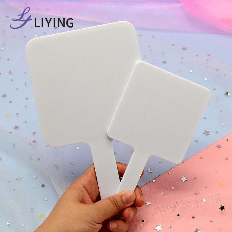 LOW MOQ customized logo cheap vanity mirror square shape small hand held mirror