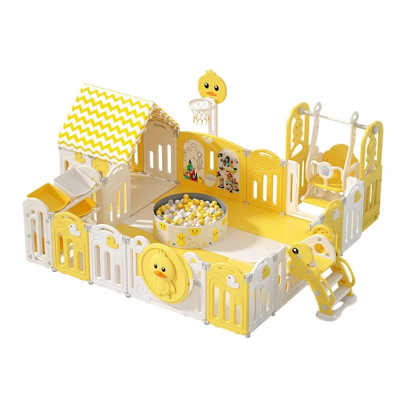 Modern Plastic Playpen for Kids Indoor Home Security Delete Park Baby Toddler Crawling Mat Guard Fence with Bar 2*2.4m