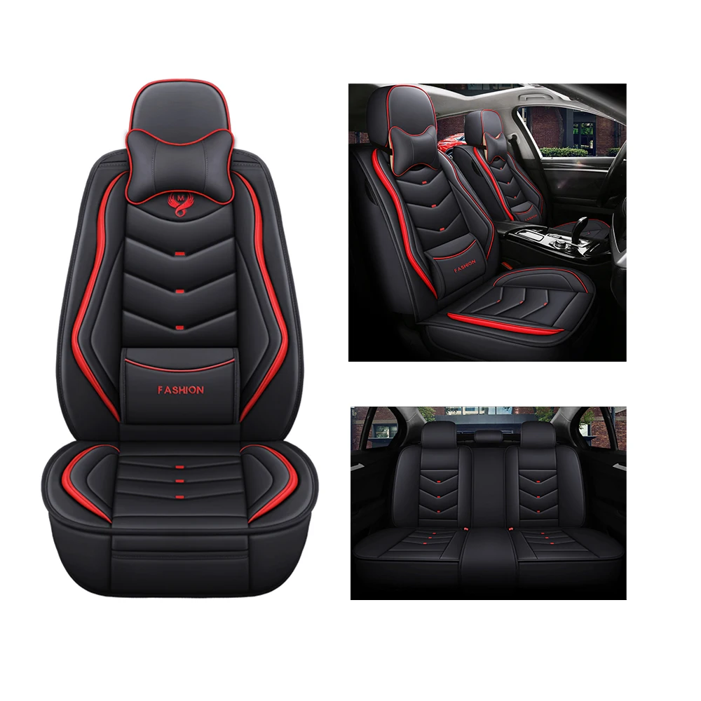 Sports Style PU Leather Car Seat Covers Full Set Protector for Honda Ridgeline 2008-2024