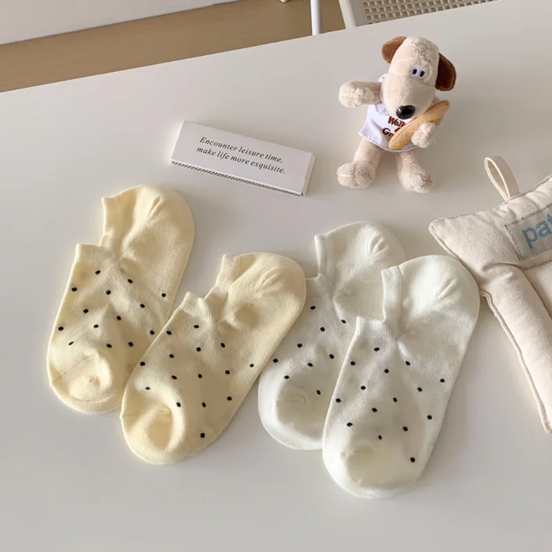 aohan spring summer shallow mouth female solid color not drop with socks polka dot boat soc