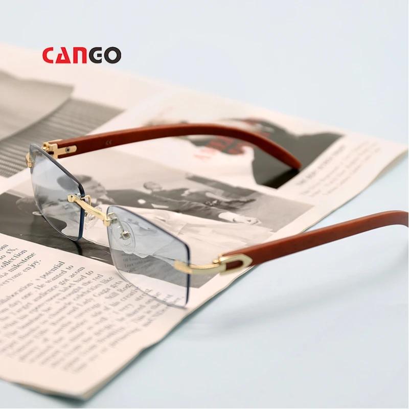 Luxury Fashion Retro Square sunglasses manufacturer Rimless Sun Glasses Men Women Vintage Wooden Look Fashion Sunglasses