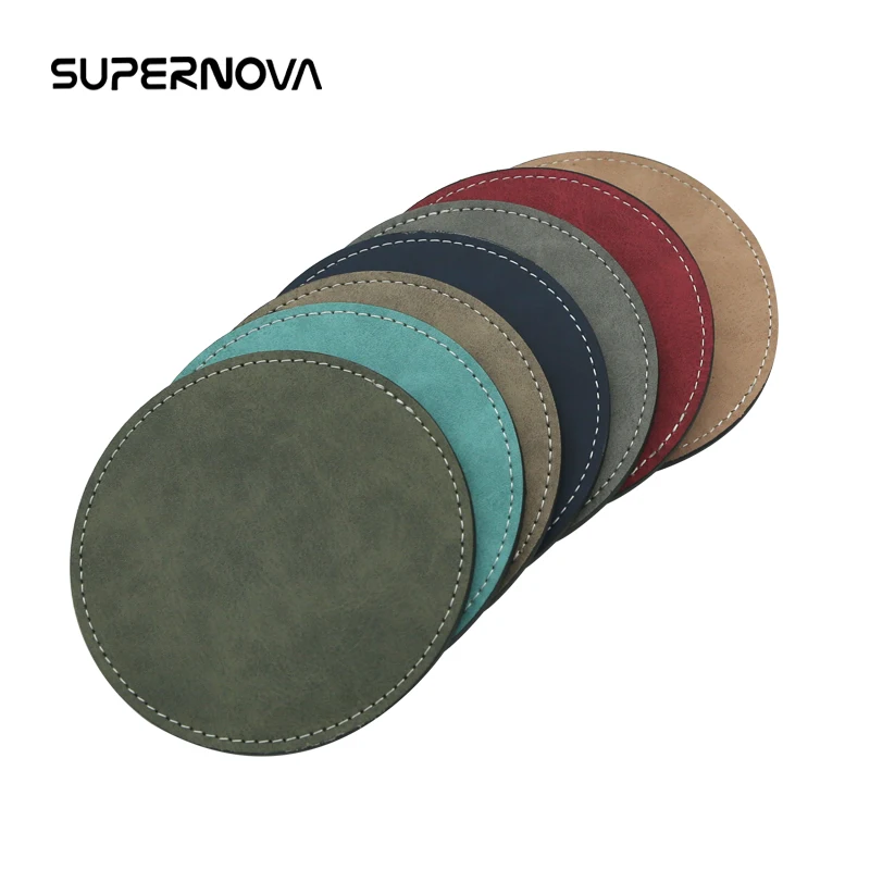 
Hot Selling Sublimation Blanks Personalized Leather Coaster for Printing 