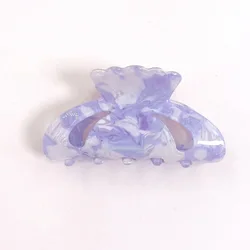 Korean version of the East gate Marble transparent hair clip back head spoon French retro mermaid color hair claw headdress
