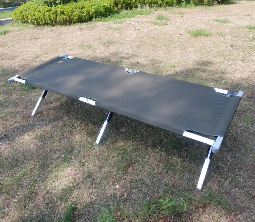Factory directly supply military folding camping bed 600D army metal portable folded camp beds cot