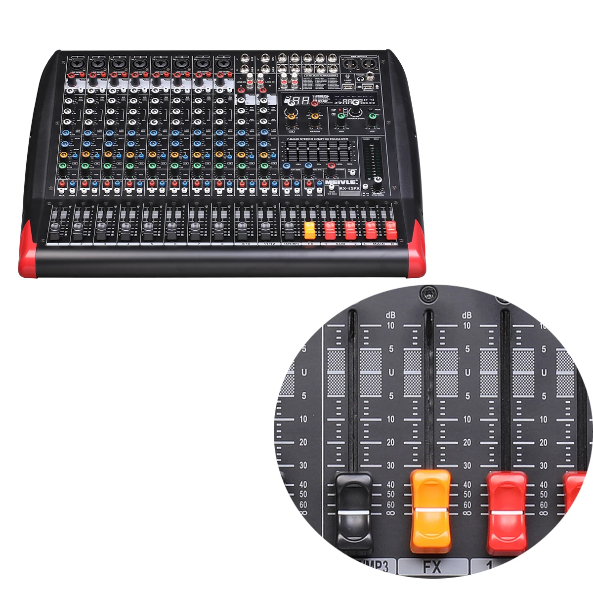 Professional Public address system volumetric powered audio equalizer mixer