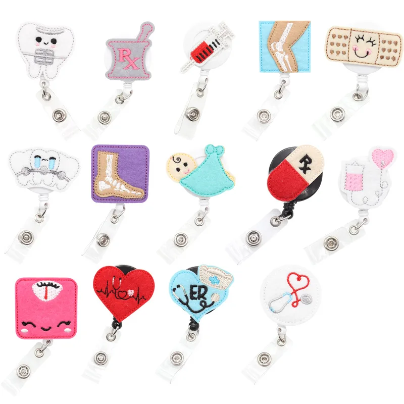 New Arrival Retractable Pull Badge ID Nurse Badge Holder Reels Key Ring Chain