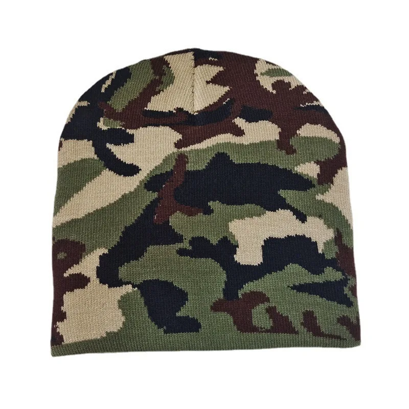 Hot sale cotton  Autumn Winter Knitted Wool Hat Men Women Outdoor Fashion Warm Ear Protection Breathable Camouflage Beanies hat