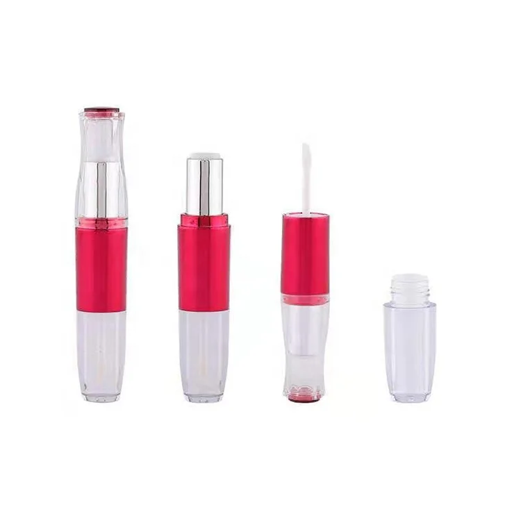 
2021 New Design Empty Novelty Custom Cute 2 In 1 Dual Lip Stick Lip Gloss Container Unique 
