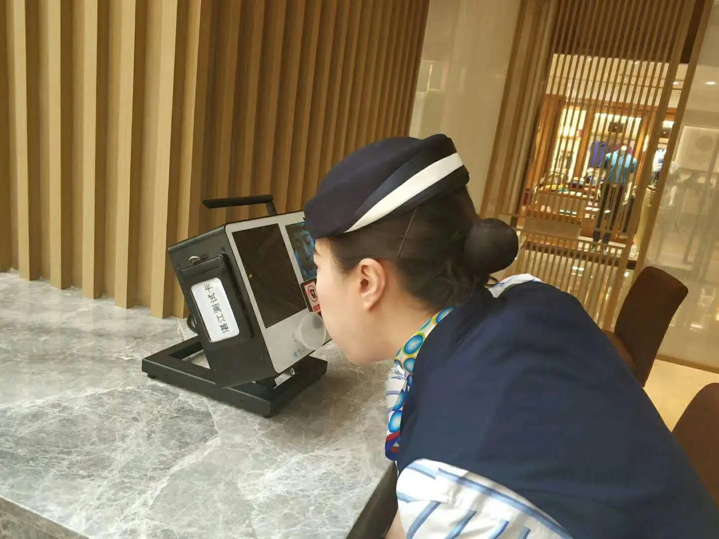 Internet integrated  public alcohol tester for attendance machine