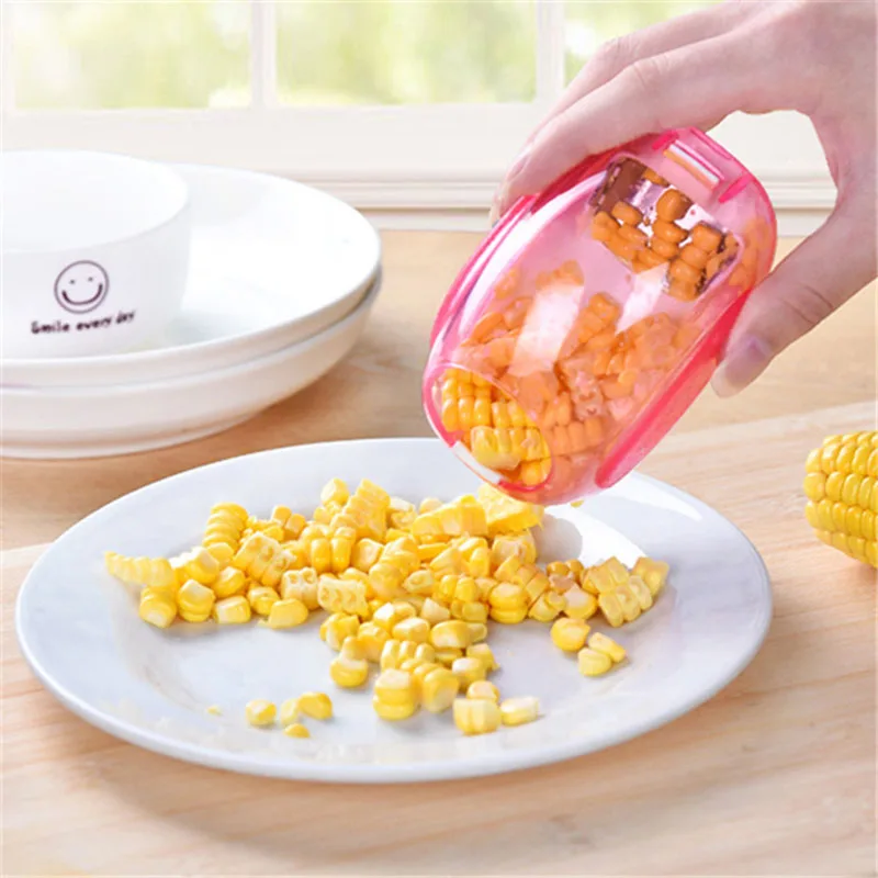 Kitchen mini manual corn peeler easy to clear plastic corn stripper machine new style kitchen handheld corn separator tool