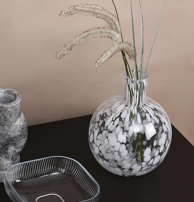 2021 Simple Living Room Light Luxury Soft Decoration Dry Flower Vase  Hydroponic Transparent Glass Vase Gifts home decoration