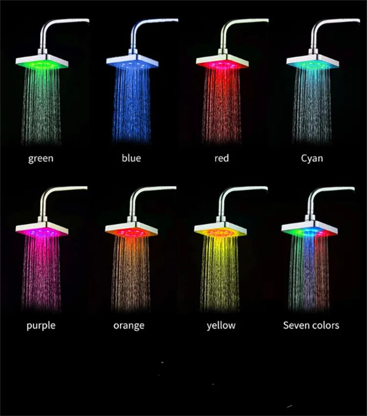 Hot Selling 6 inches ABS handheld bathroom top led shower head