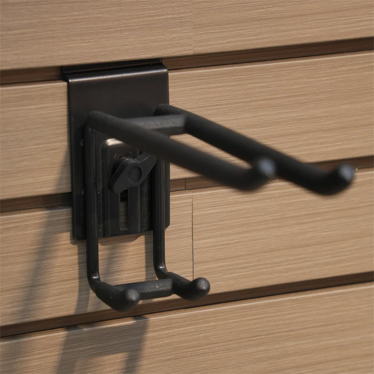 Locking Security Black Bathroom Kitchen Wall Hooks Slatwall Shop Fittings Display Slat Hooks For Slatwall Hanging