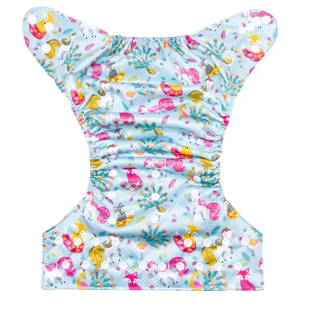 
Ananbaby Adjustable Size Machine Prints Pocket Diaper Reusable Cloth Diaper 