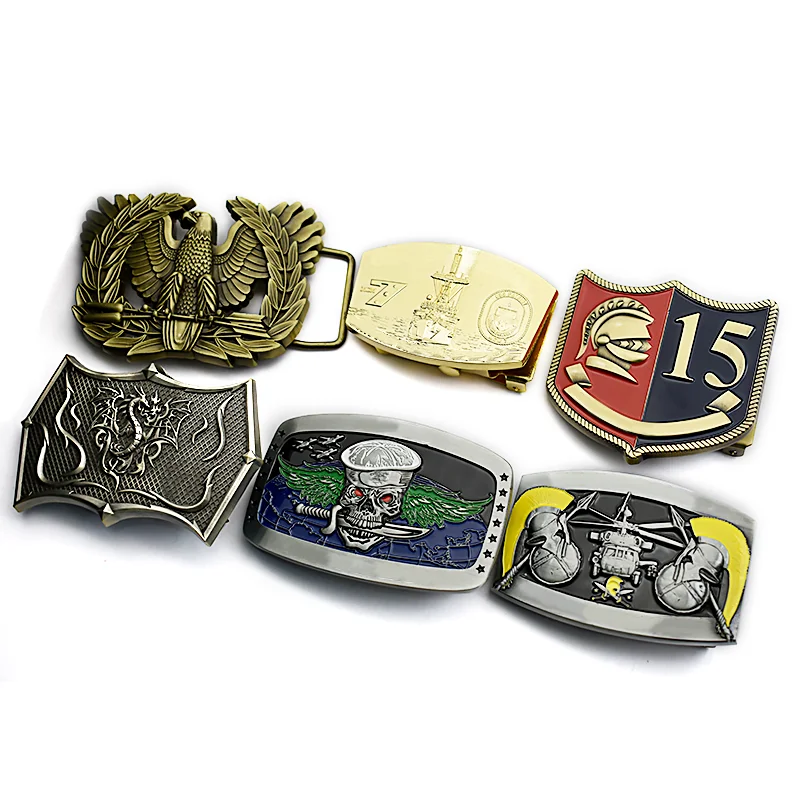 Custom high quality Designer Accessories rotating 3D China Factory Custom Logo Fashion Shape Men Metal Belt Buckles