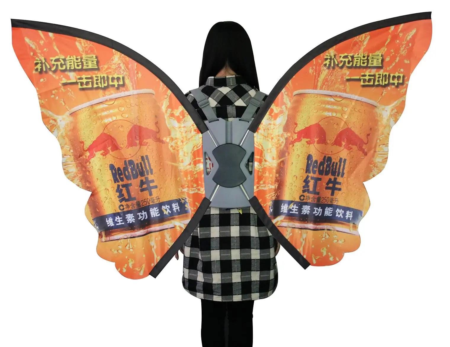 Weihai wzудочки Многофункциональный фирменный человеческий перо каплевидный прямоугольный пластиковый рюкзак флаг шест для наружной рекламы перемещение