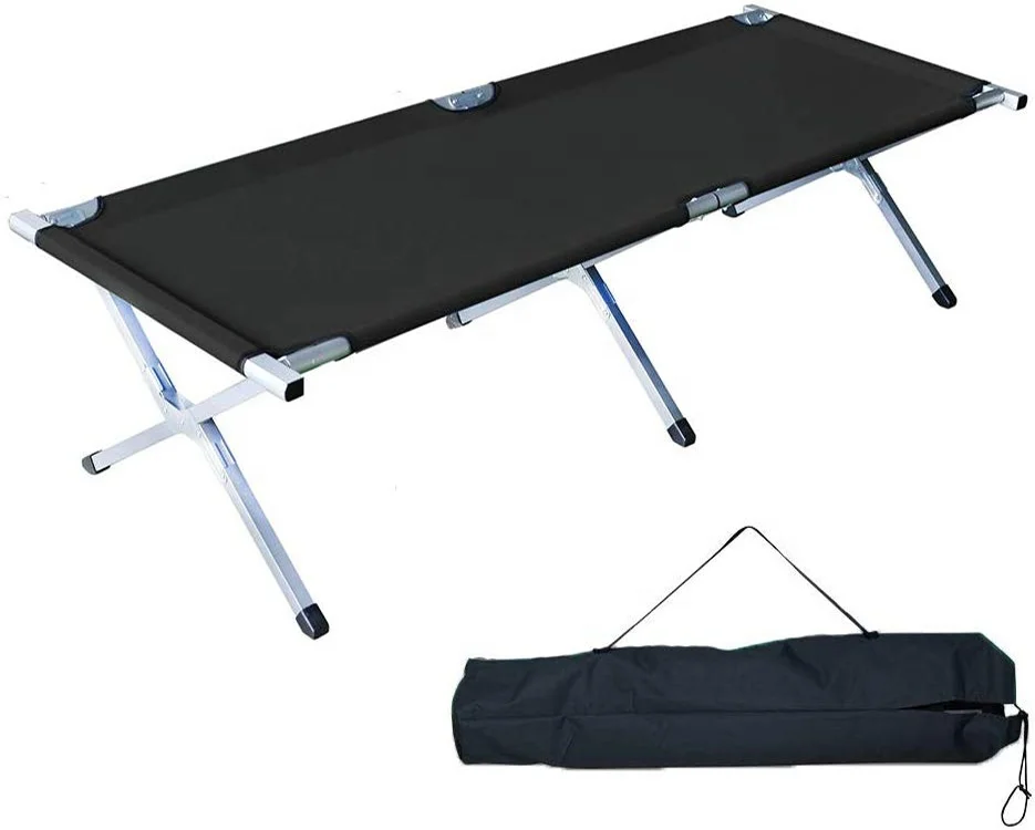 Customized portable aluminum folding cot camping bed