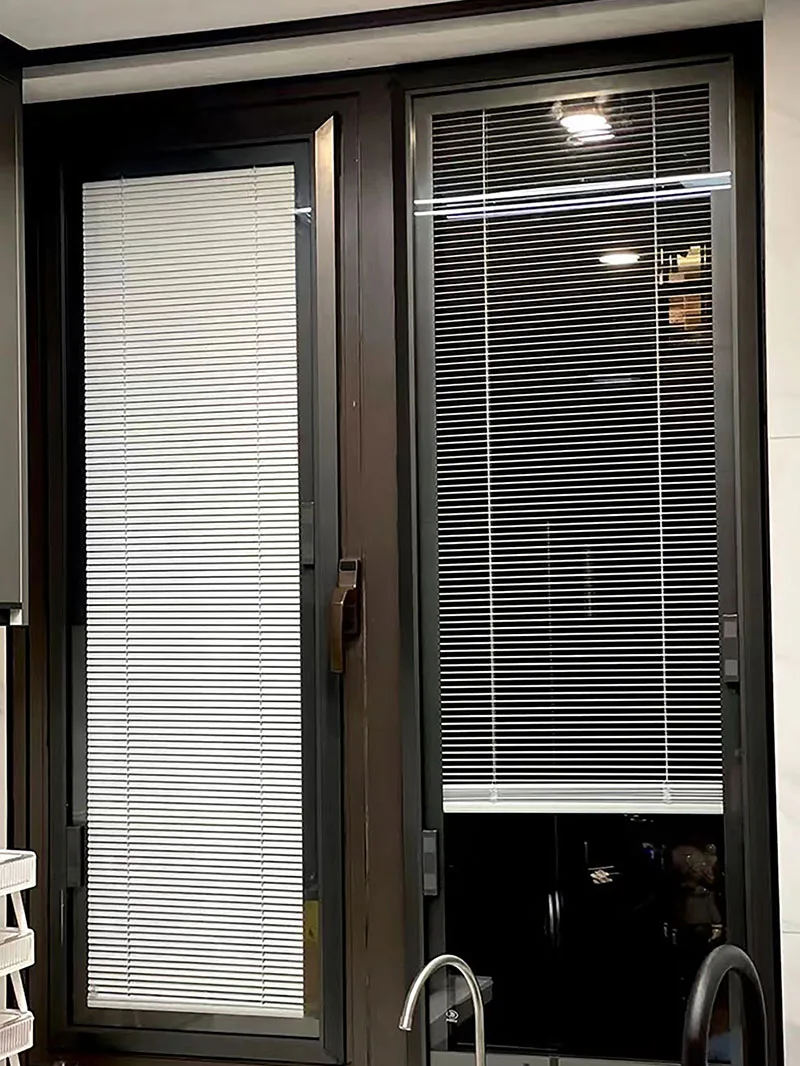 Door And Windows Insulated Glass Aluminum Slats Louver retrofit Integral Blinds between window Kit Shutter intu blinds