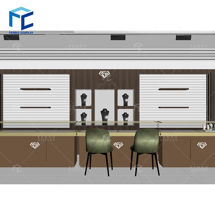 Luxury Jewelry Decoration Shop Design Display Furniture Wholesale Jewellery Store Display Showcase