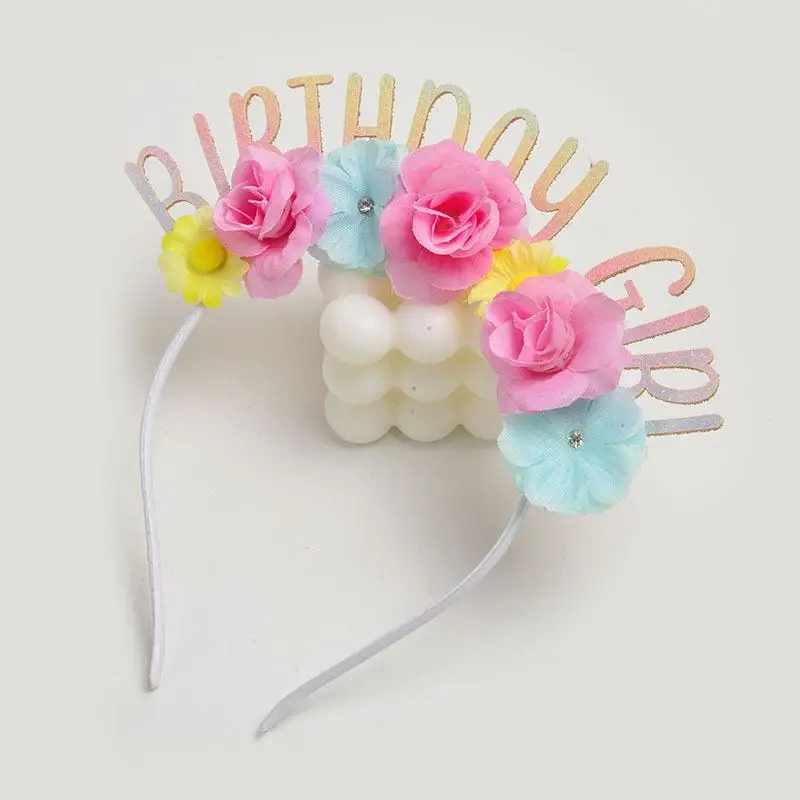 Creative Happy Birthday Letter Headband Children Cute Headband Party Hair Accessories Color Simulation Flower Led Easter 10 Pcs