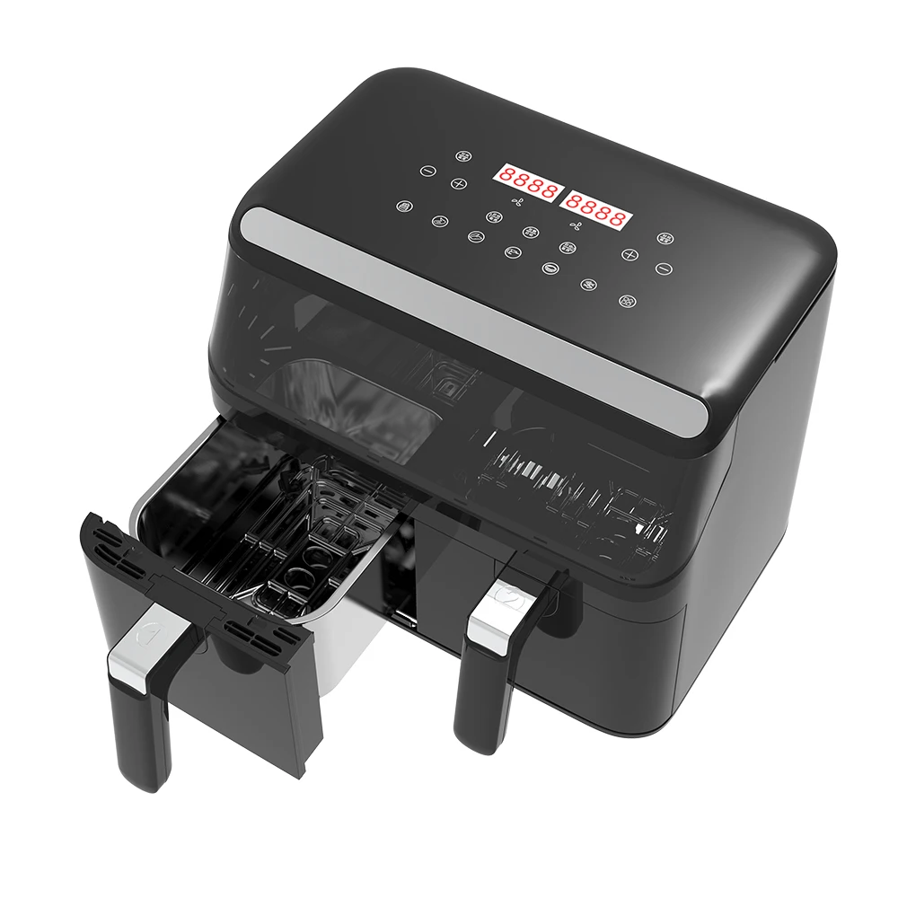 Family 8L Dual Independent Frying Baskets Double Deep Fryer Oven Dual Basket Air Fryer