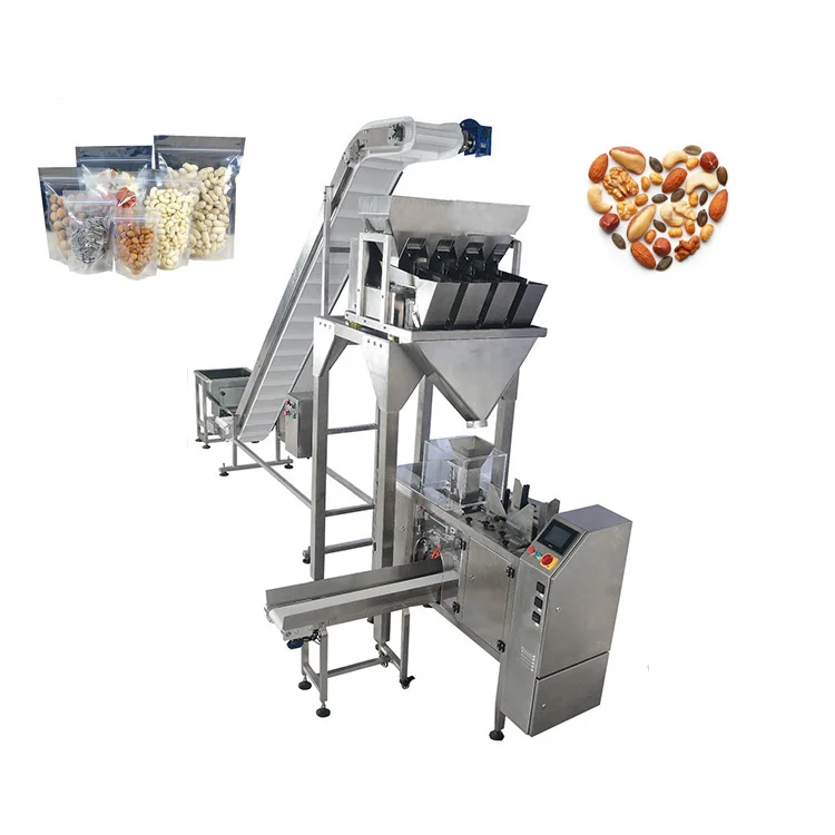 Automatic grains packing system linear weigher granule seeds beans weighing and packing machine